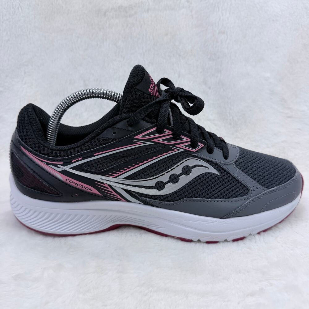 Saucony Cohesion 14 Womens Running Shoes Black Pink Size 10.5 Athletic